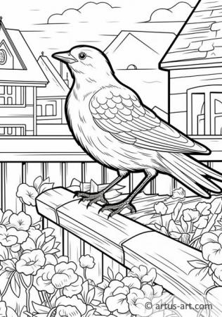 Cowbird Coloring Page For Kids