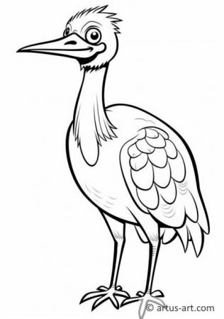 Crane Coloring Page For Kids