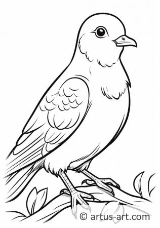 Çocuklar için Güvercin Boyama Sayfası