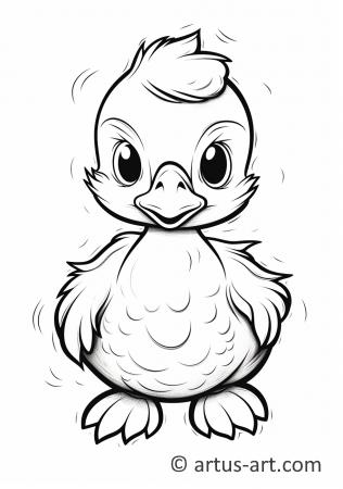 Duck Coloring Page For Kids