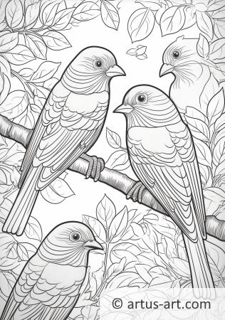 Awesome Finches Coloring Page For Kids