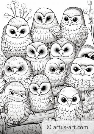 Finches Coloring Page