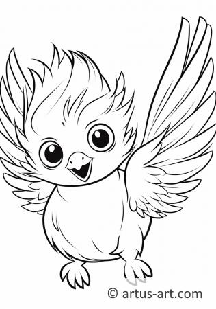 Awesome Flying bird Coloring Page