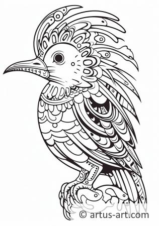 Awesome Hoopoe Coloring Page For Kids