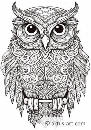 Owl Coloring Page For Kids