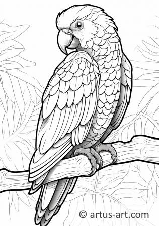 Parrot Coloring Page For Kids