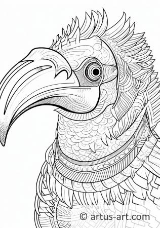 Gergedan Boynuzlu Kuş Boyama Sayfası