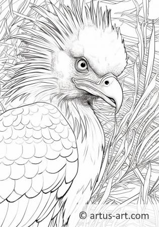 Awesome Secretary bird Coloring Page