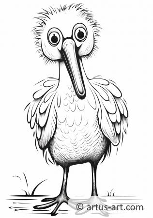 Awesome Spoonbill Coloring Page For Kids