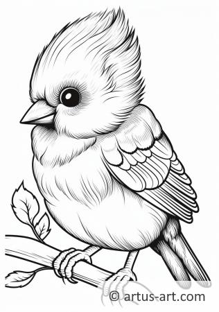 Titmouse Coloring Page For Kids