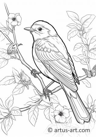 Warbler Coloring Page For Kids