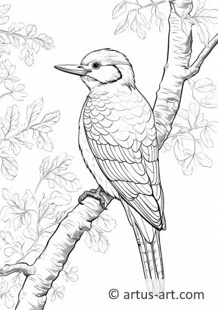 Awesome Woodpecker Coloring Page For Kids