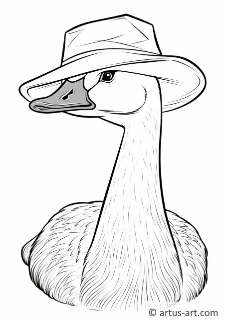 Goose with a Hat Coloring Page