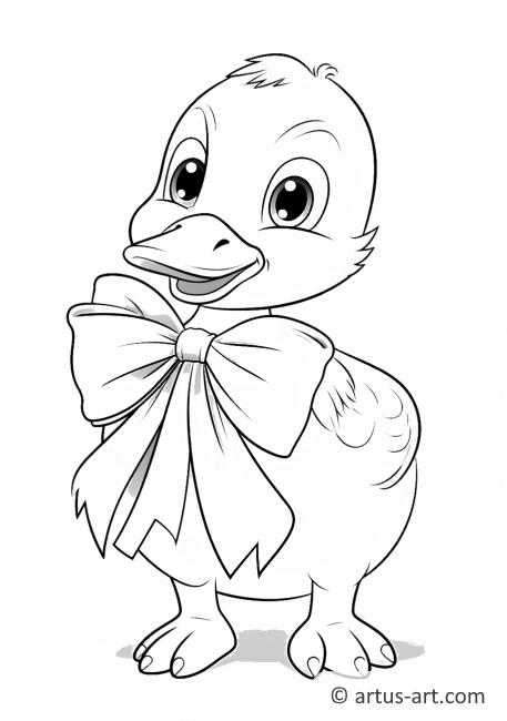Goose with a Ribbon Coloring Page