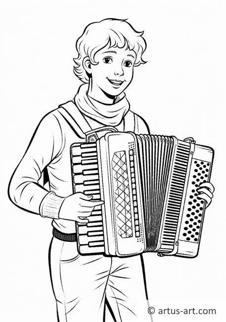 Accordion Player Coloring Page