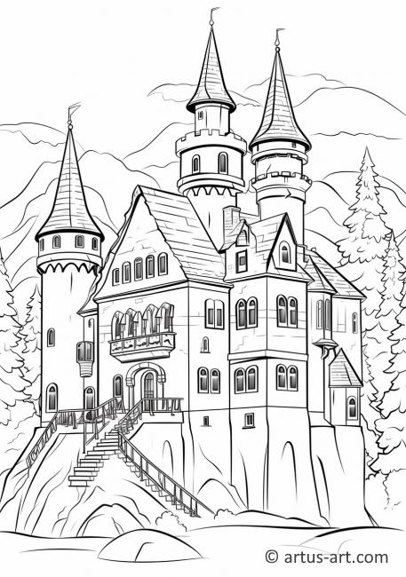 Bavarian Castle Coloring Page