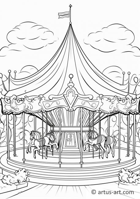 Oktoberfest Carousel Coloring Page