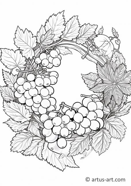 Fall Harvest Wreath Coloring Page