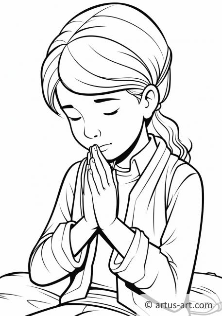 Giving Thanks Prayer Coloring Page