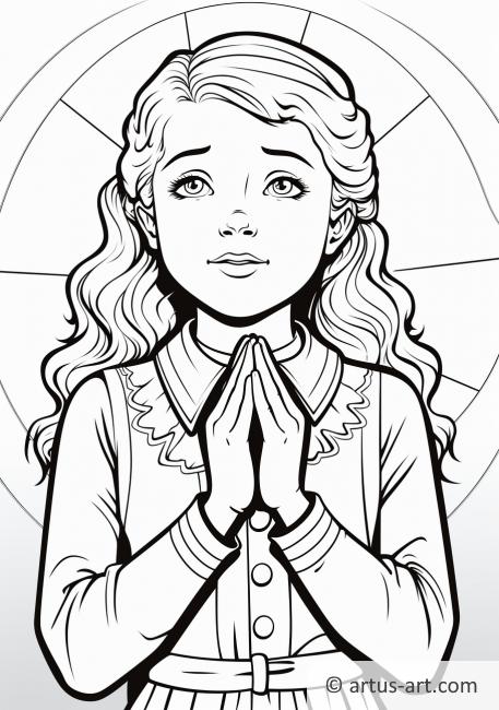 Giving Thanks Prayer Coloring Page