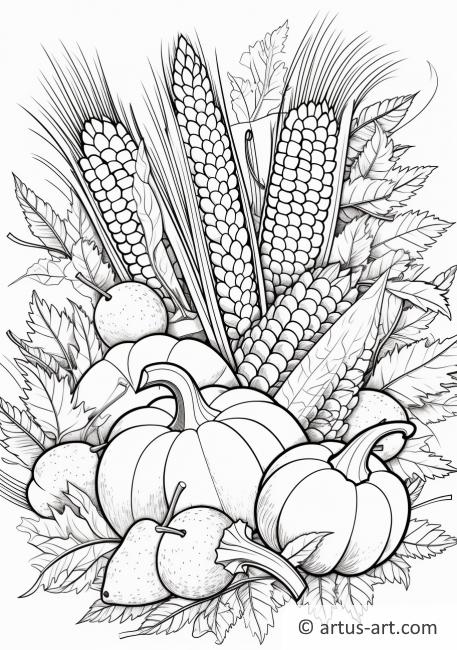 Harvest Cornucopia Coloring Page