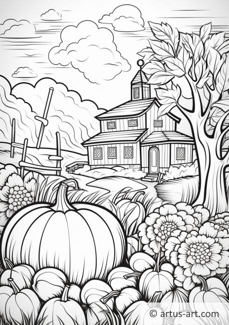 Thanksgiving Harvest Moon Coloring Page