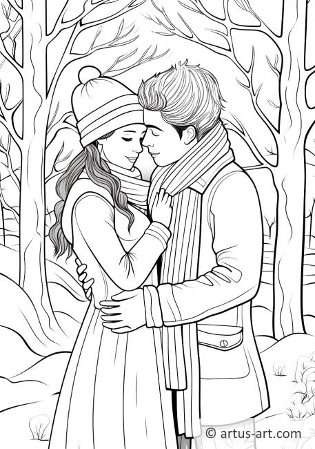 Love in the Snow Coloring Page