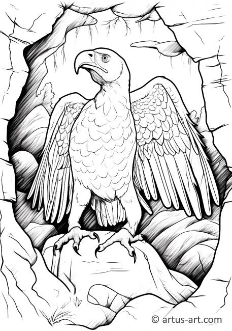 Vulture in a Cavern Coloring Page