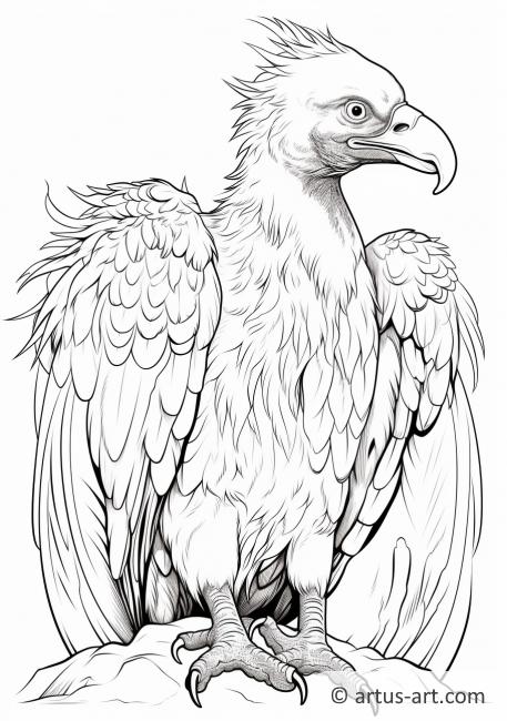 Vulture with Feathers Ruffled Coloring Page