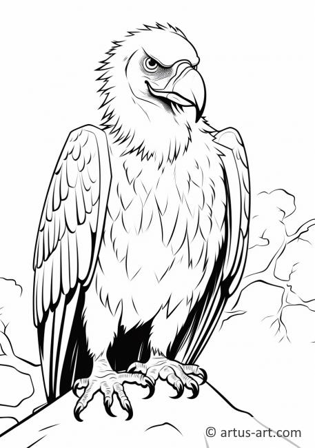Vulture with Intimidating Stare Coloring Page