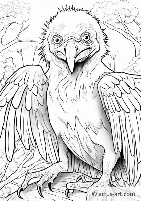 Vulture with a Fierce Expression Coloring Page