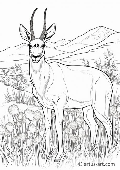 Sagebrush with Pronghorn Coloring Page