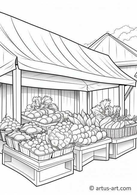 Farmers Market Coloring Page