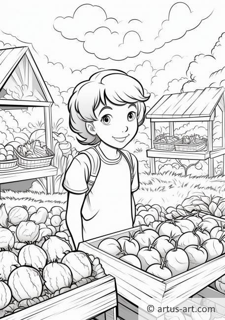 Farmers Market Coloring Page