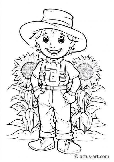 Harvest Scarecrow Coloring Page