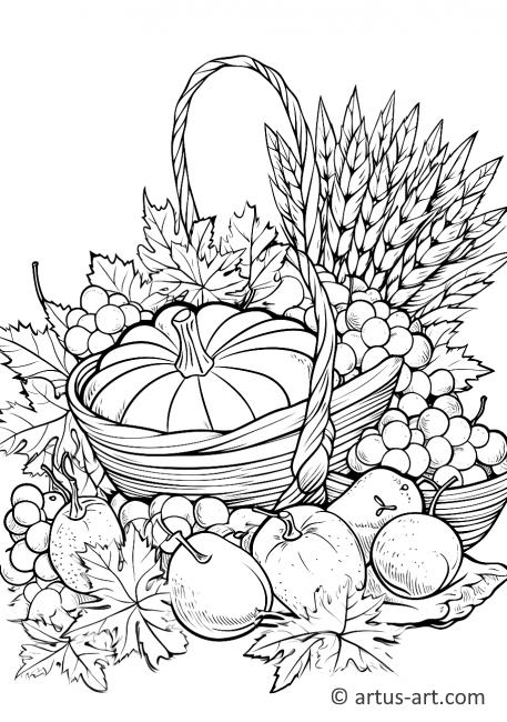 Thanksgiving Cornucopia Coloring Page