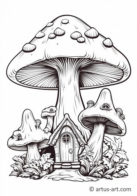 Fantasy Mushroom Coloring Page