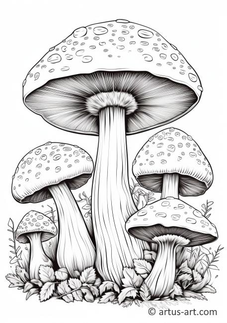 Magical Mushrooms Coloring Page