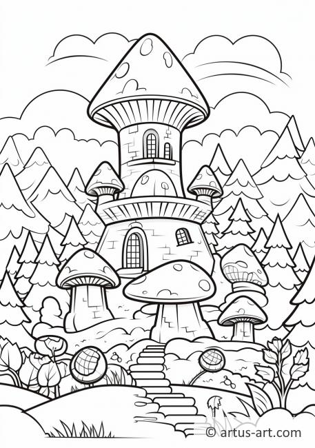 Mushroom Kingdom Coloring Page