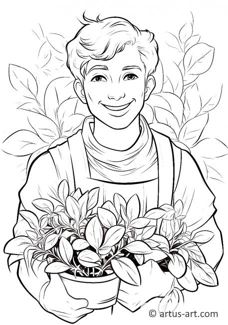 Basil in a Bouquet Garni Coloring Page