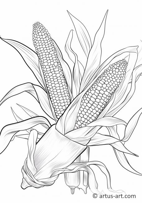 Page de coloriage d'épi de maïs