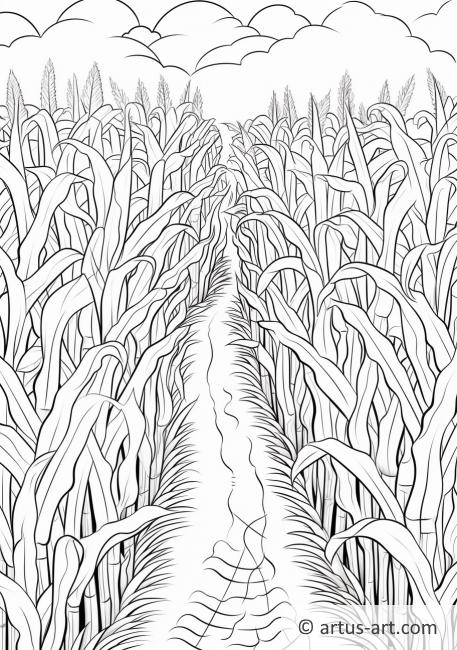 Page de coloriage du labyrinthe de maïs