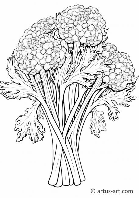Pagina da colorare del mazzo di broccoli