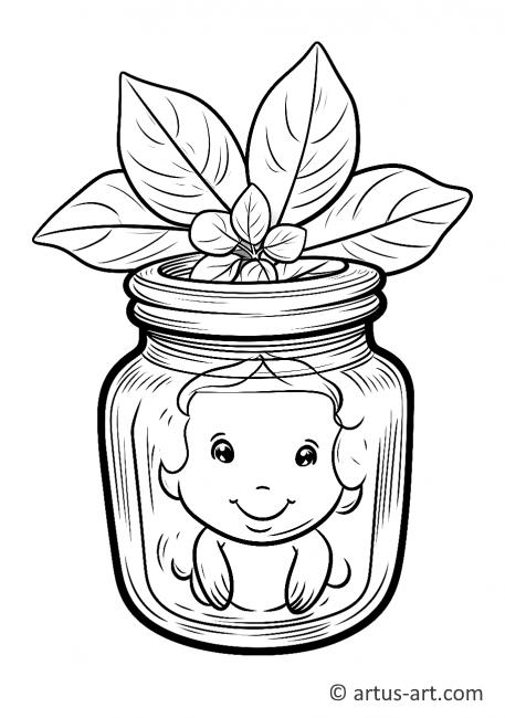 Basil in a Herb-Infused Honey Coloring Page