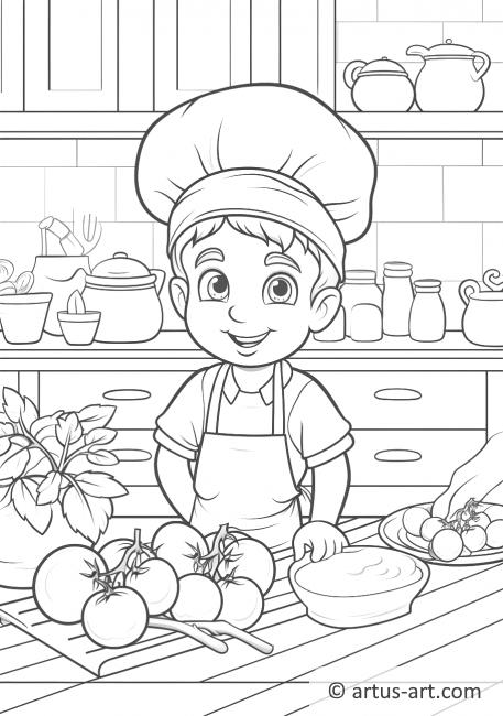 Basil in a Kitchen Coloring Page