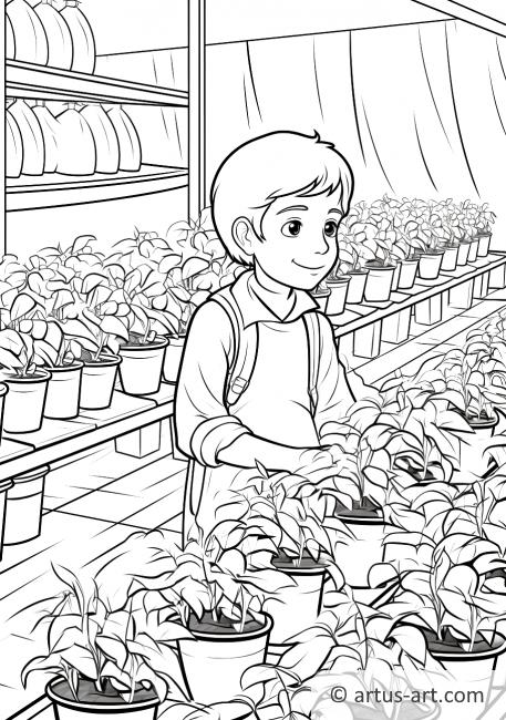 Basil in a Plant Nursery Coloring Page