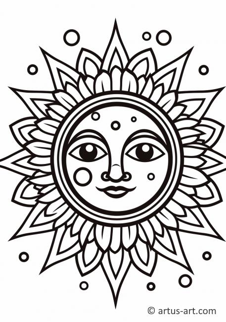 Abstract Sun Coloring Page