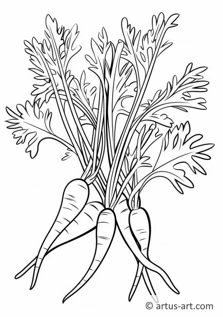 Ausmalbild mit Karottenblättern