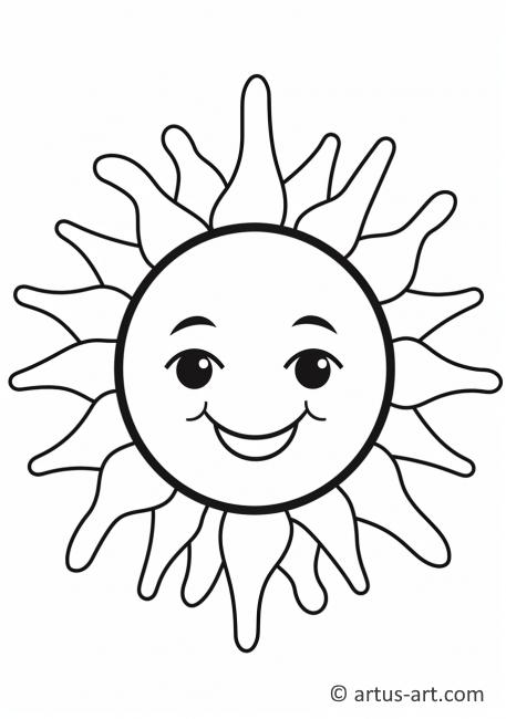 Cartoon Sun Coloring Page
