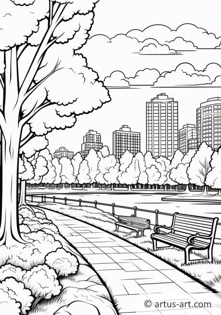 Cloudy Park Coloring Page
